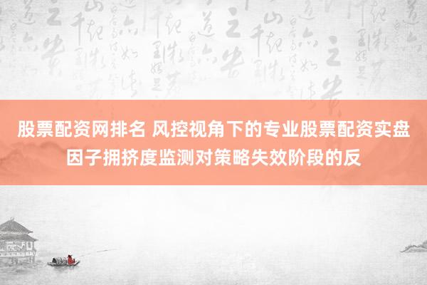 股票配资网排名 风控视角下的专业股票配资实盘因子拥挤度监测对策略失效阶段的反